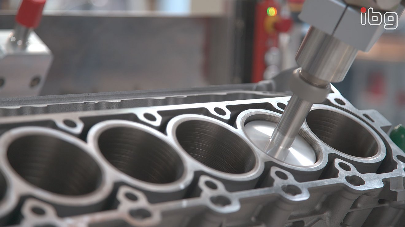 Automotive engine block shown after non-destructive testing (NDT) by eddy current to ensure optimal performance and safety